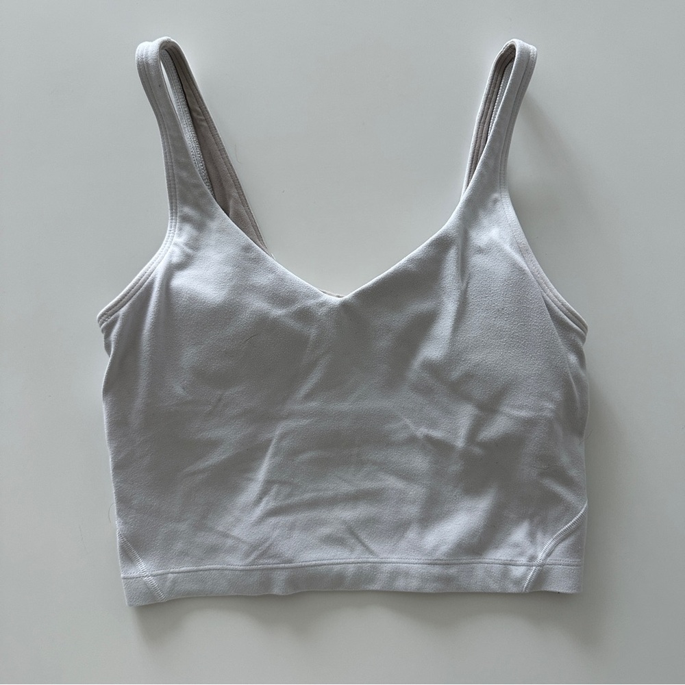 Lululemon Athletica White V-Neck Sports bra XS